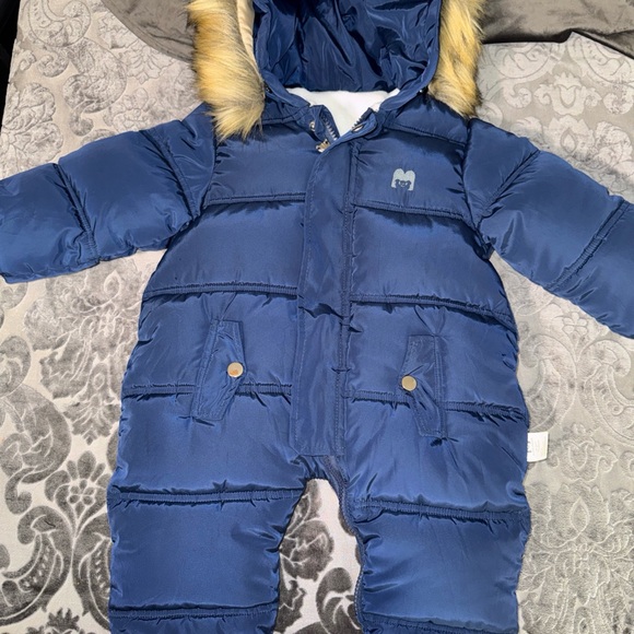Murmur Other - Murmur Bear Cozy Blue Kids Snowsuit with Faux Fur Trim Sz 18-25 months